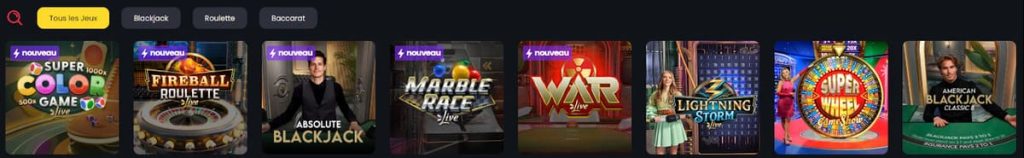 Casino Luck jeux live