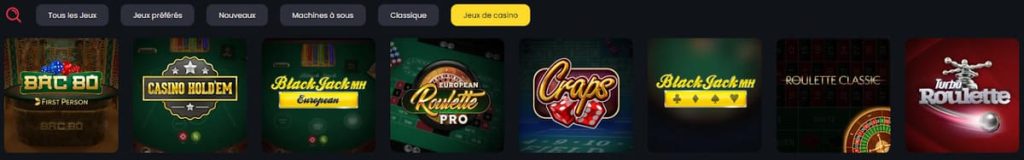 Casino Luck jeux table